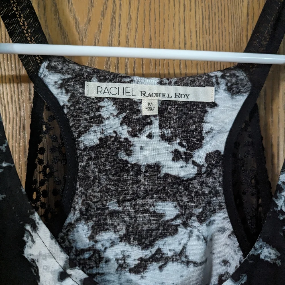 Rachel Roy Memory Motel Black Sleeveless Eyelet Dress, Size Medium, NWT - Picture 2 of 4